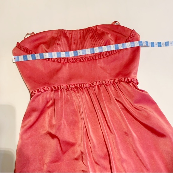 Y2K BCBGMAXAZRIA 2000s Style Dark Watermelon strapless Dress - Picture 8 of 9